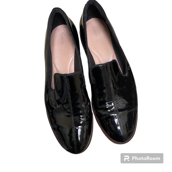 Clarks Frida Patent Leather Loafers Black Size 9 EU 40 - Picture 2 of 9